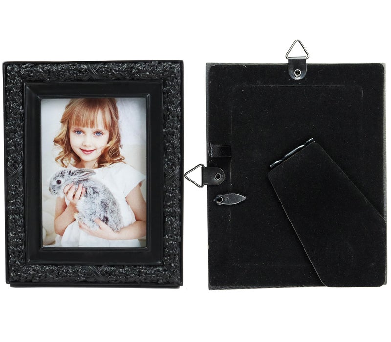Hymmah 2.5 * 3.5inch Mini Wallet Picture Frame عتيقة إطار الصورة مزخرفة إطار راتنجات مصنوعة يدويًا مع معرض الصور اللوحي والجدار - Image 5