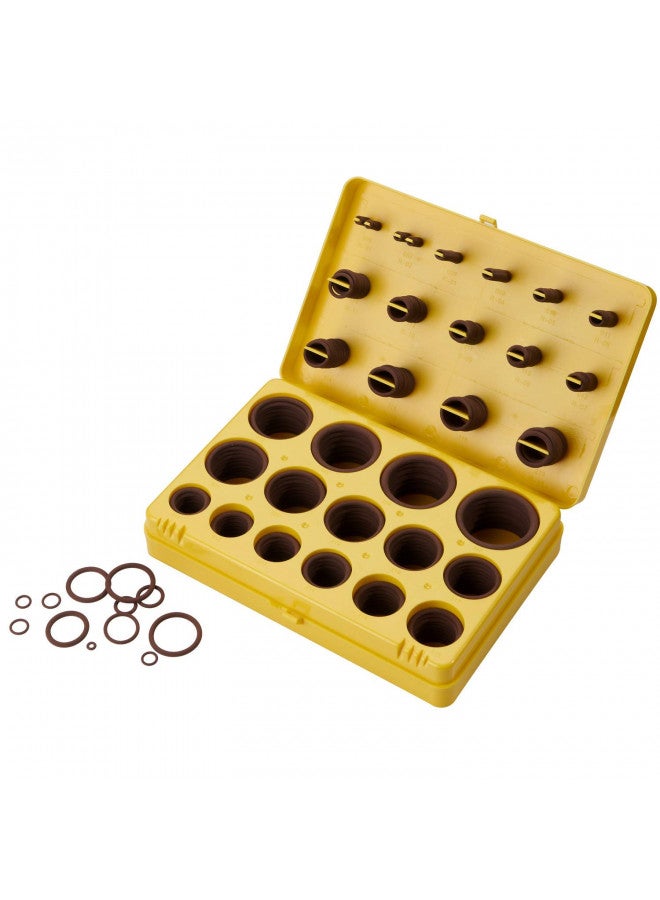 BUSY-CORNER BUSY-CORNER 382 Pieces FKM O Ring Kit, Fluorocarbon 75A, 30 Inch Sizes, Chemical Resistant and Oil Resistance O-Rings for Various Chemicals, Hydraulic, Cylinders, Plumbing (Yellow Box, Brown Orings)  - Image 2