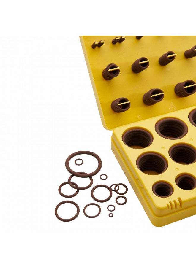 BUSY-CORNER BUSY-CORNER 382 Pieces FKM O Ring Kit, Fluorocarbon 75A, 30 Inch Sizes, Chemical Resistant and Oil Resistance O-Rings for Various Chemicals, Hydraulic, Cylinders, Plumbing (Yellow Box, Brown Orings)  - Image 3