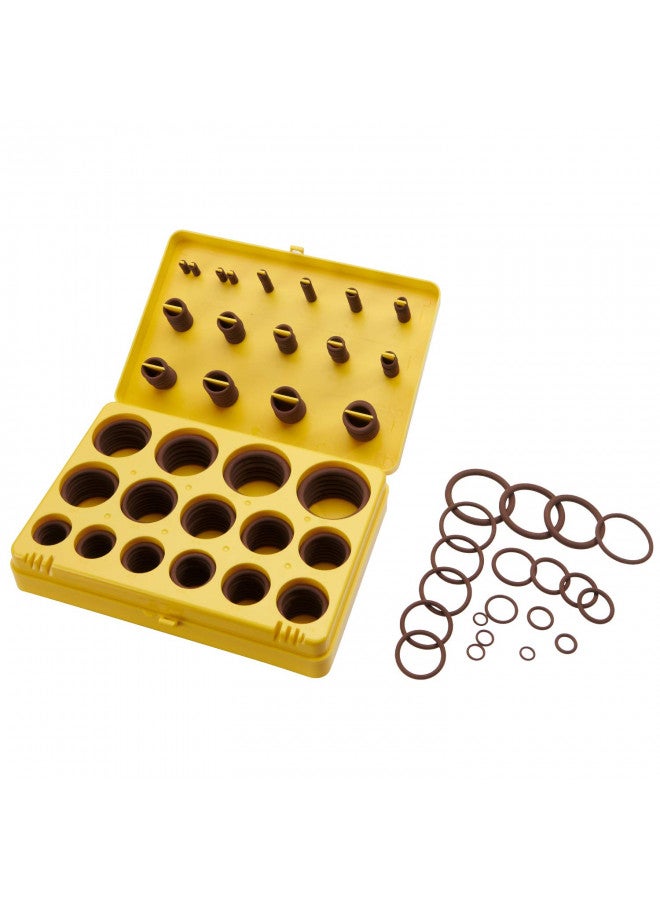 BUSY-CORNER BUSY-CORNER 382 Pieces FKM O Ring Kit, Fluorocarbon 75A, 30 Inch Sizes, Chemical Resistant and Oil Resistance O-Rings for Various Chemicals, Hydraulic, Cylinders, Plumbing (Yellow Box, Brown Orings)  - Image 4