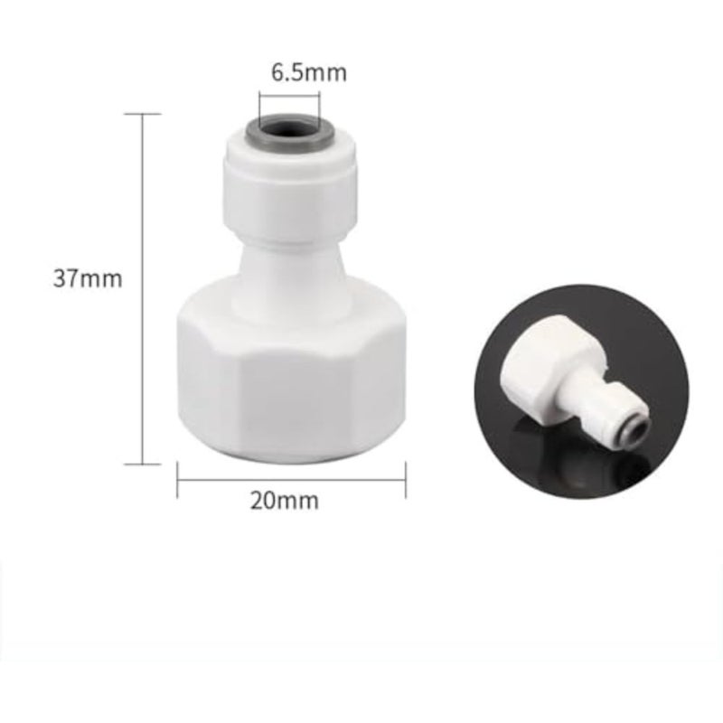 Water Purifier Quick Connector, 1/4 Inch Quick Plug to 1/2 Inch Internal Thread Adapter, 2/4 Inch Conversion Water Pipe Fitting for Reverse Osmosis System - Image 5