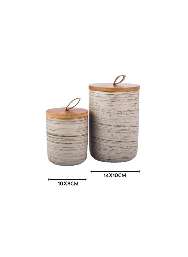 اباريك الصفا طقم علب بهارات سيراميك 7 قطع بستاند - Image 4