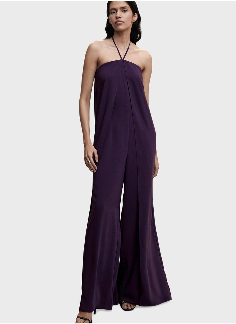 MANGO - Halter Neck Wide Leg Jumpsuit - Image 1