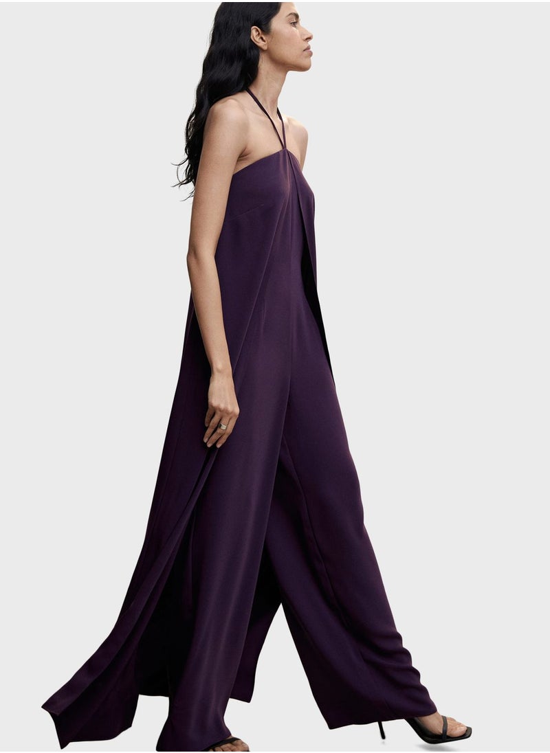 MANGO - Halter Neck Wide Leg Jumpsuit - Image 1