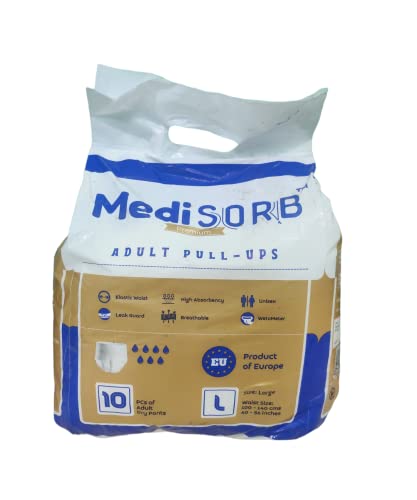 Medisorb Unisex Adult Incontinence- Pack of 10, Large - Image 1