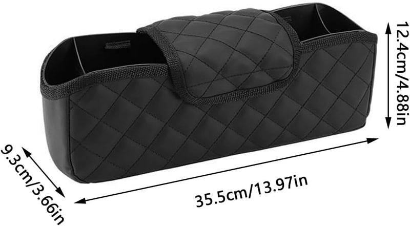 MACHSWON Car Headrest Rear Seat Multifunctional Storage Box - Black - Image 2