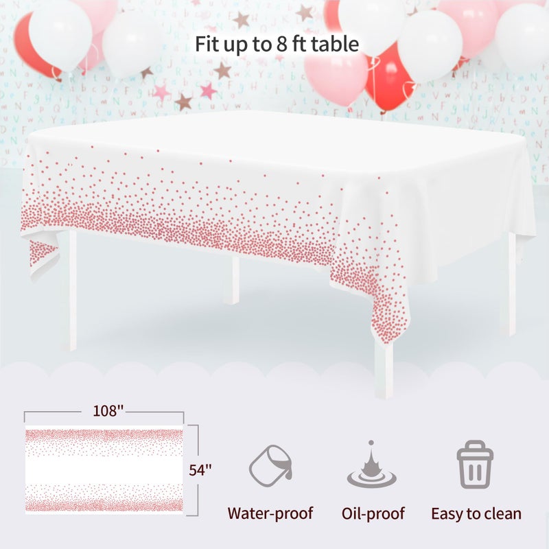 NWK Pack of 10 NWK Cake Stand Set, with 3 x Two-Tier and 3 x Three-Tier Cupcake Stands, 4 x Appetizer Trays, 1 x Tablecloth for Birthday Bridal Baby Shower Party (Pink) - Image 5