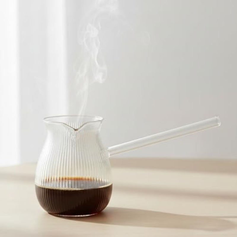 Glass Turkish Coffee Pot, High-Heat Resistant Glass Teapot, Milk Warmer, Sauce Maker, Ibrik Cezve Briki, Perfect Pouring Spout Stovetop/Turkish Coffee/Tea/Milk Warmer/Pot 650mL - Image 5