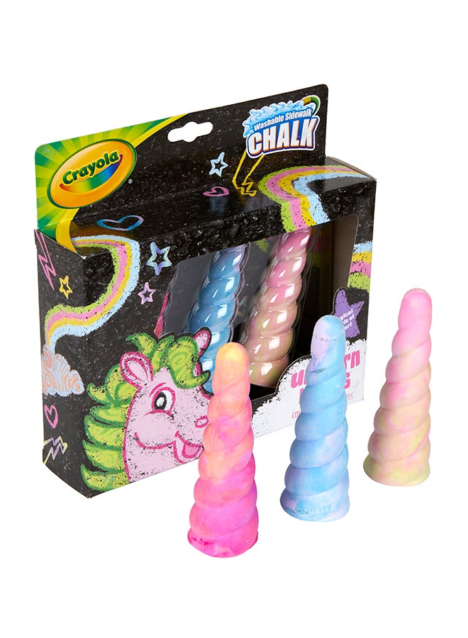 Crayola طباشير الرصيف قوس قزح وحيد القرن، 3 قطعة، لعبة وحيد القرن، أنماط متنوعة - Image 1