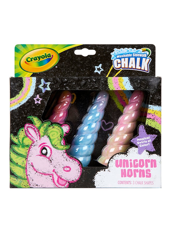 Crayola طباشير الرصيف قوس قزح وحيد القرن، 3 قطعة، لعبة وحيد القرن، أنماط متنوعة - Image 2