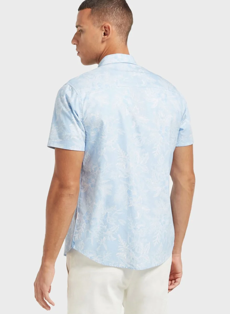 Lee Cooper Floral Print Oxford Shirt