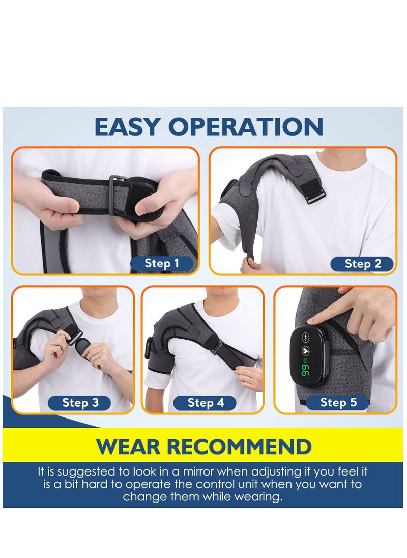 Arabest - Cordless Shoulder Heating Pad, Heated Shoulder Wrap, Shoulder Support with 3 Heat and Vibration Modes - Image 1