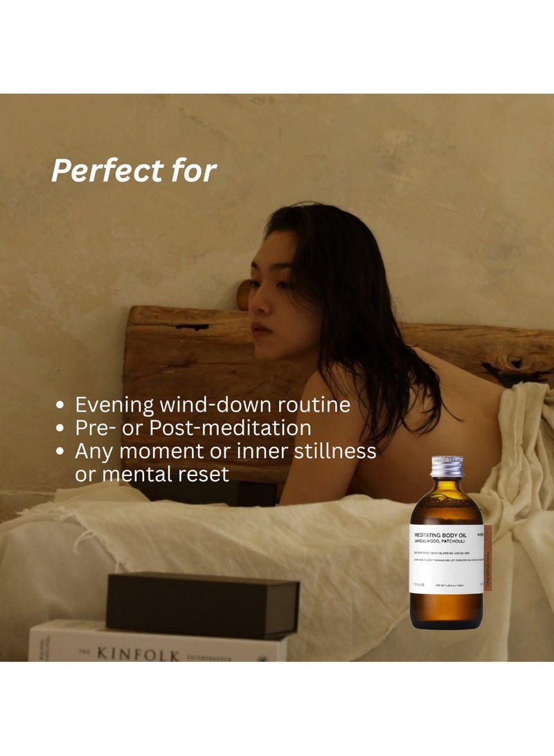 TOUN28 Meditating Body Oil, Calming Sandalwood & Patchouli Aromatherapy Scent, For Relaxation, Focus & Sleep, Lightweight & Non-Greasy, Certified Vegan, Korean Body Care for All Skin Types, 100ml - Image 3