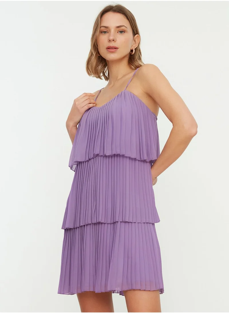 trendyol Cami Pleated Layered Dress