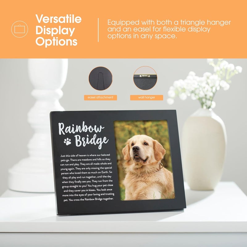 pearhead Rainbow Bridge Pet Keepsake Picture Frame, Wooden Photo Frame for Pet Owners, Memorial Frame and Inspirational Pet Loss Gift with Poem, 3.5x5 Inch Photo, Black - Image 3