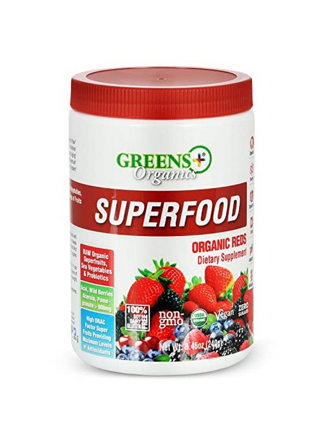 Greens+ Organic Reds Superfood Antioxidant & Polyphenol Blend Of Organic Superfruits Fruit Supplement Superfruit Powder Nongmo Gluten Free Sugar Free Usda Organic 30 Servings - Image 1