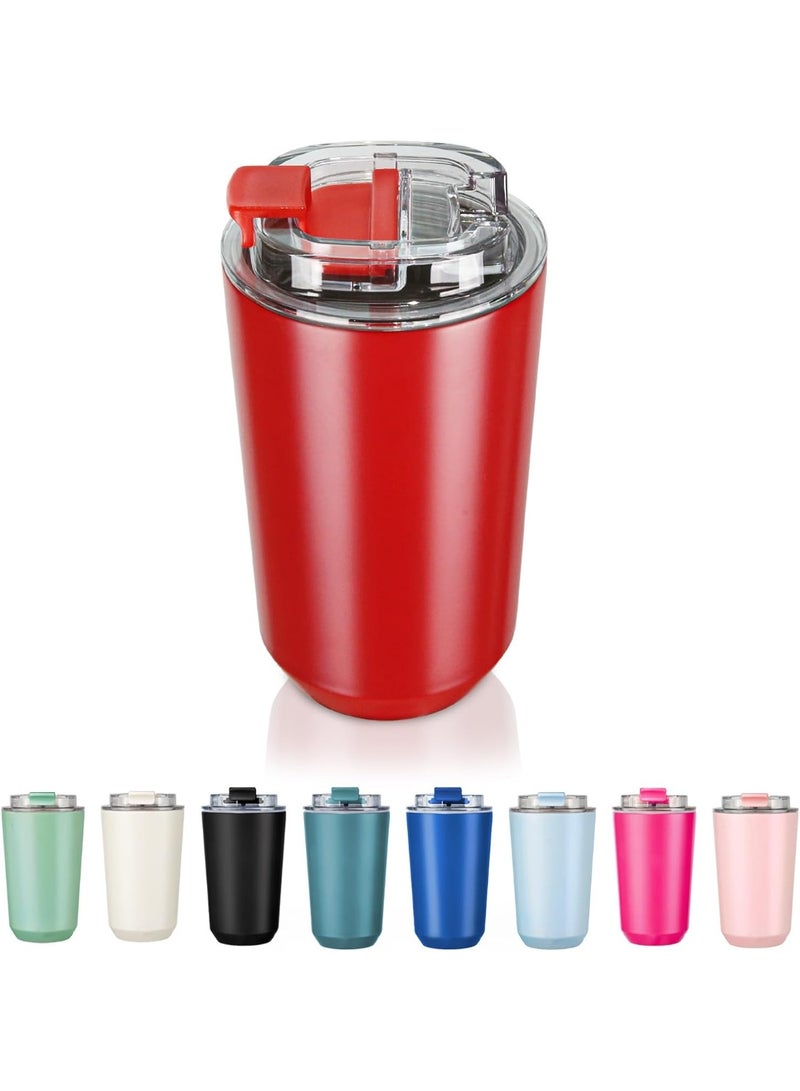 Insulated mug with lid, 14 oz travel coffee mug, stainless steel vacuum flask, leak-proof, reusable double-walled coffee mug, suitable for hot and cold drinks, red. - Image 1