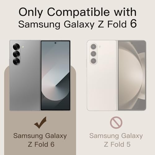 JETech Front Privacy Screen Protector for Samsung Galaxy Z Fold 6 AntiSpy Tempered Glass Film with Easy Installation Tool CaseFriendly 2Pack - Image 3