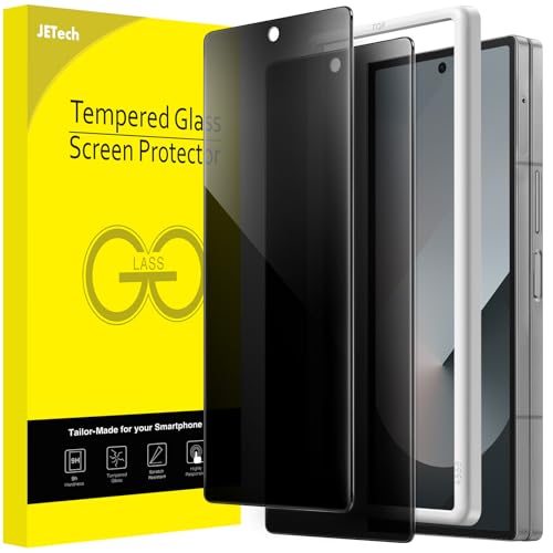 JETech Front Privacy Screen Protector for Samsung Galaxy Z Fold 6 AntiSpy Tempered Glass Film with Easy Installation Tool CaseFriendly 2Pack - Image 1
