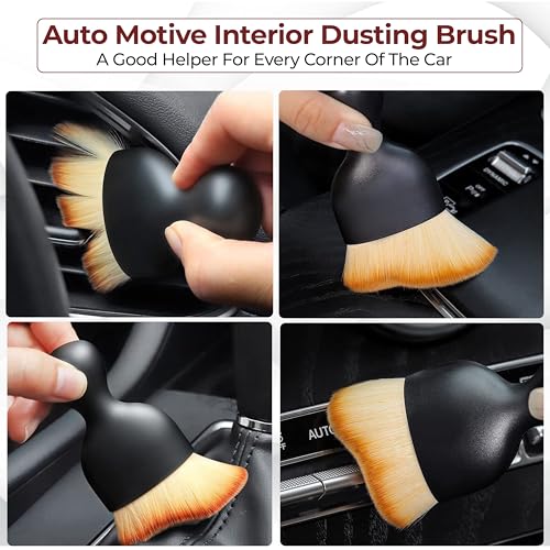 Robustt Car Interior Cleaning Brush - Small (Pack of 2) | AC Vent Brush | Car Interior Cleaner Brush | Scratch Free Car Duster | Multifunctional Car Brush for Cleaning, PC, Laptop, Keyboard - Image 4