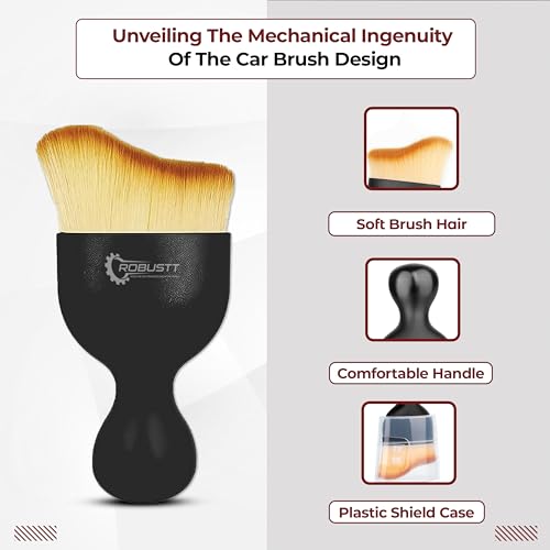 Robustt Car Interior Cleaning Brush - Small (Pack of 2) | AC Vent Brush | Car Interior Cleaner Brush | Scratch Free Car Duster | Multifunctional Car Brush for Cleaning, PC, Laptop, Keyboard - Image 2