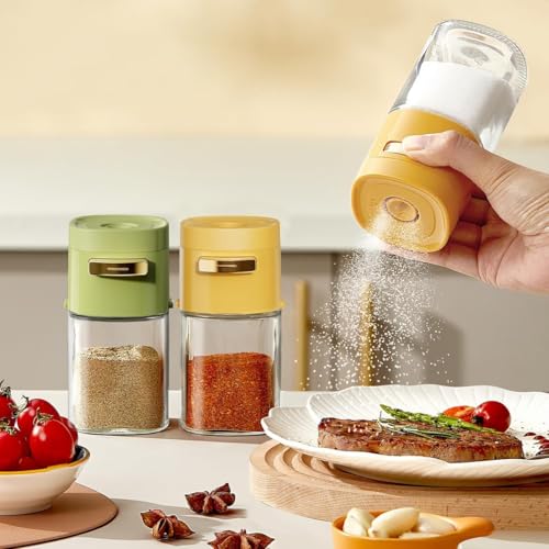 SKYTONE Salt and Pepper Shakers 1 Pcs, Precise Quantitative Salt Shaker with Clear Glass - 0.5g Salt per Press, Salt and Pepper Set for Cooking Table Camping RV Outdoor BBQ (1, Regular Jar) - Image 4
