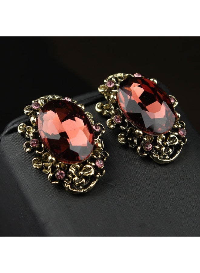 NIBEMINENT Vintage Crystal Gem Stud Earrings