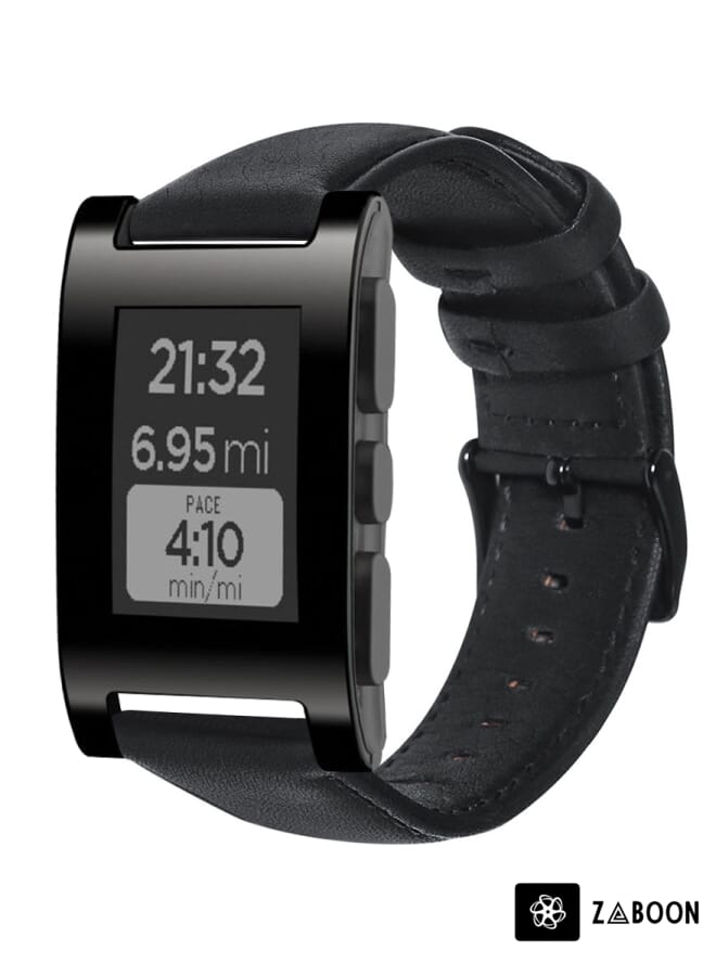 Zaboon سوار ساعة جلد طبيعي من Pebble Gen 1 بزيت الشمع - Image 1