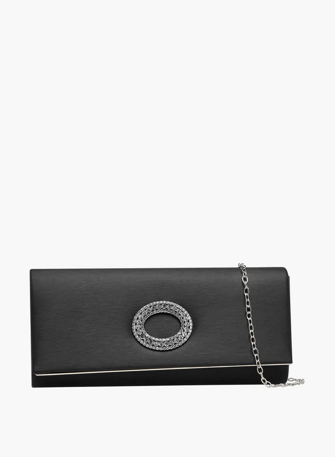 Flora Bella By Shoexpress Embellished Clutch with Chain Strap
