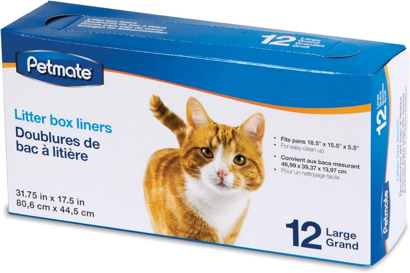 Petmate Large Litter Pan Liners - 12 Count Disposable Plastic Liners for Easy Cleanup - Image 1