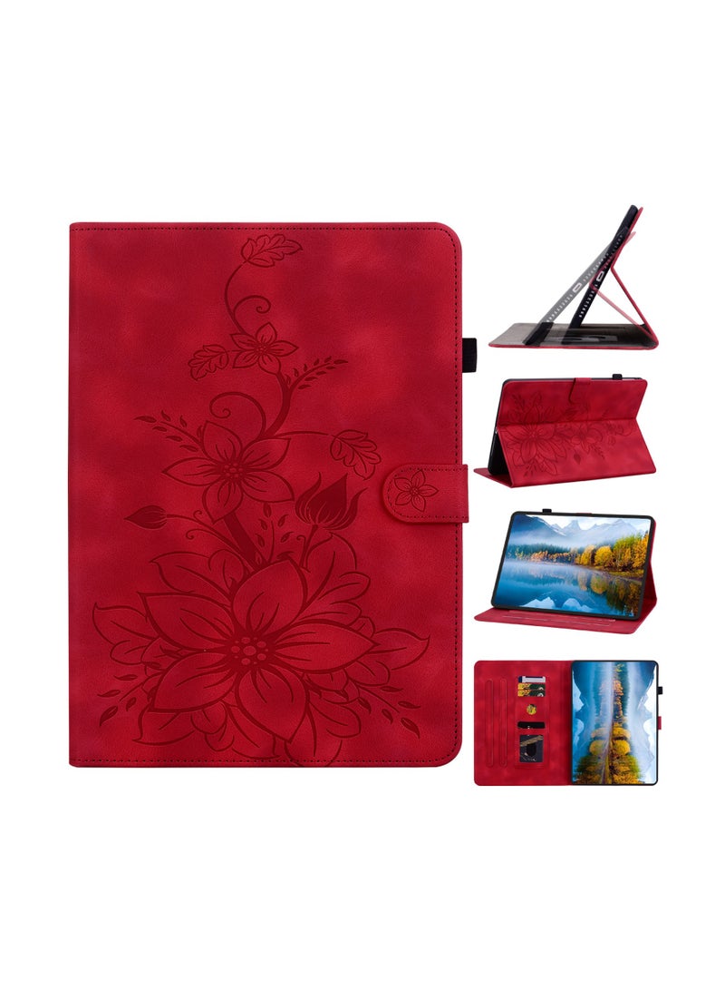 Case Compatible itel VistaTab 30 11 inch with Flower Pattern Flap Smart Cover Wallet PU Leather Multi Angle Holder with Card Slot