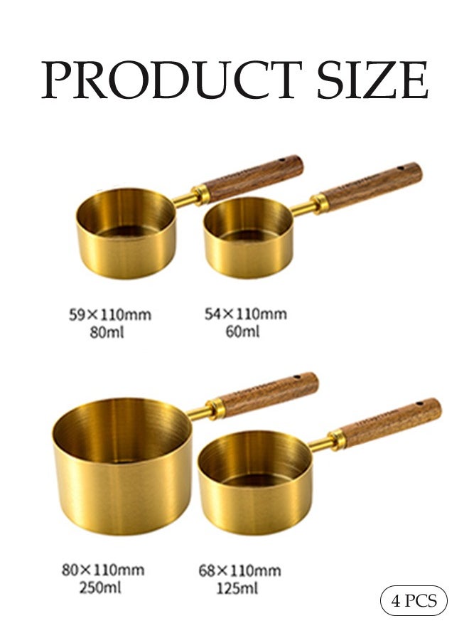 DUNISO 4 Pcs Measuring Cups Set, Stainless Steel Measuring Cups For Drying Or Liquids, Measuring Cups With Hanging Holes,Mirror Polishing，Suitable For Home Baking And Cooking  - Image 3