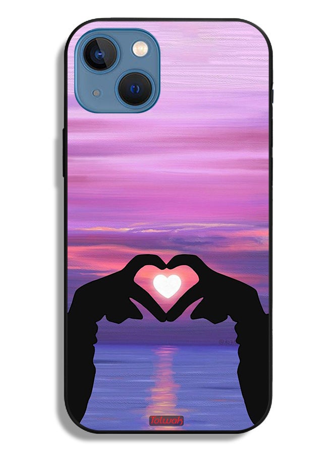 Tolwak Apple iPhone 13 Protective Case Heart Moon - Image 2