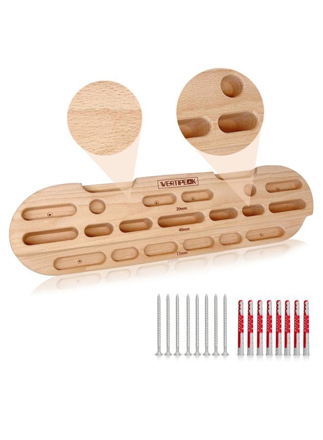 VERTIPEAK Wooden Hangboard Rock Climbing, Climbing Fingerboard with Mounting Kit for Hanging Practice, Finger Strength and Pull Up, and Bouldering Gift for Climbers (Basic) - Image 1