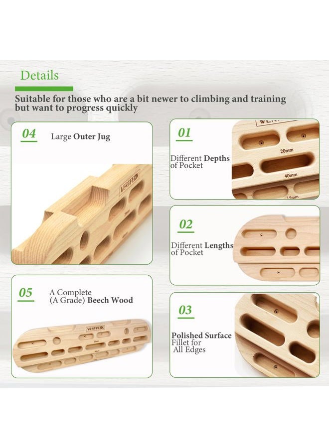 VERTIPEAK Wooden Hangboard Rock Climbing, Climbing Fingerboard with Mounting Kit for Hanging Practice, Finger Strength and Pull Up, and Bouldering Gift for Climbers (Basic) - Image 3