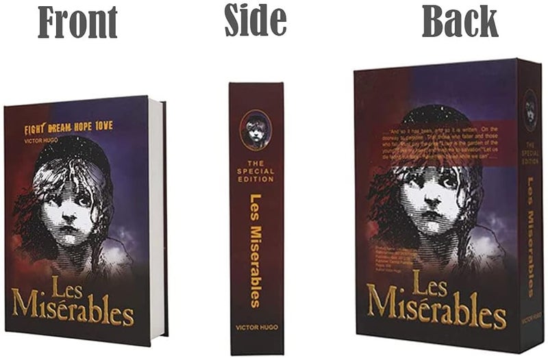 EIOUMAX Booksafe Diversion Secret Real Book Hidden Safe with Key Lock Real Paper Book Locking-Les Miserables - Image 4