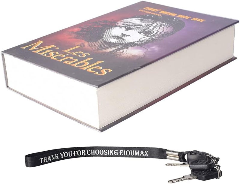 EIOUMAX Booksafe Diversion Secret Real Book Hidden Safe with Key Lock Real Paper Book Locking-Les Miserables - Image 3