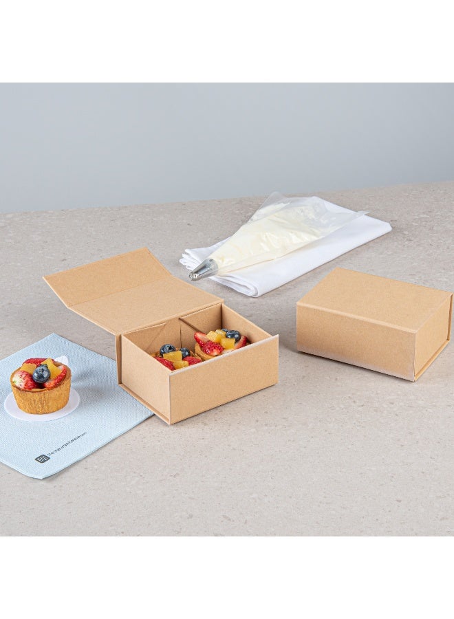 Restaurantware 5 x 4 x 2.4 Inch Magnetic Gift Boxes, 10 Sturdy Collapsible Gift Boxes - For Groomsman And Bridesmaid Proposals, Built-In Lid, Kraft Paper Luxury Storage Boxes, Grease-Resistant - Image 3