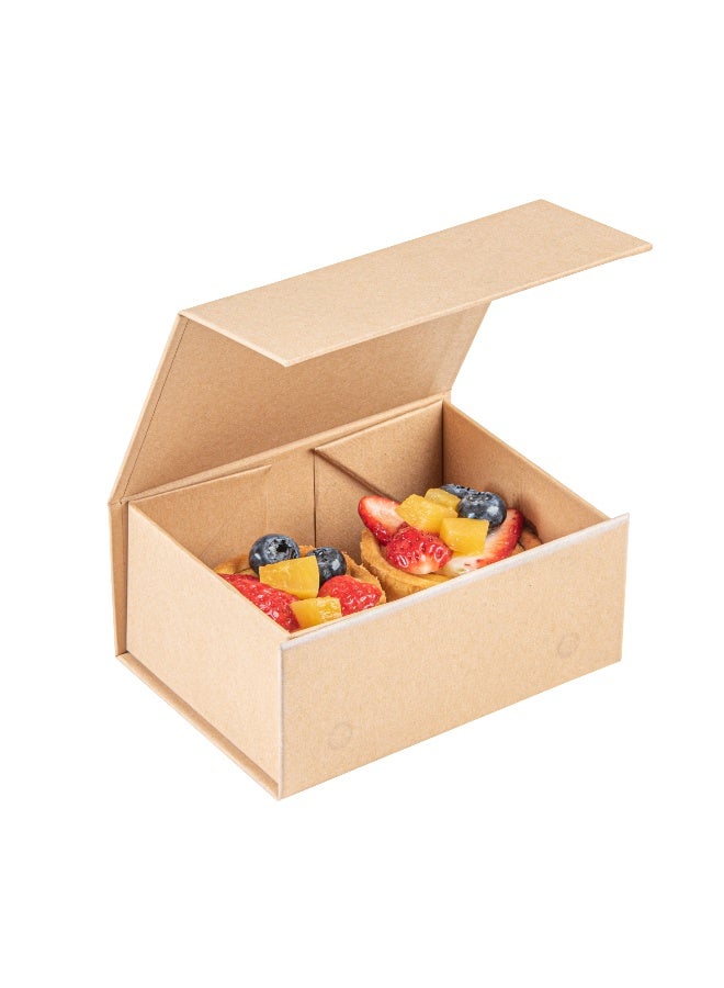 Restaurantware 5 x 4 x 2.4 Inch Magnetic Gift Boxes, 10 Sturdy Collapsible Gift Boxes - For Groomsman And Bridesmaid Proposals, Built-In Lid, Kraft Paper Luxury Storage Boxes, Grease-Resistant - Image 2