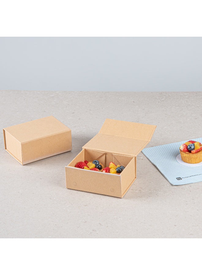 Restaurantware 5 x 4 x 2.4 Inch Magnetic Gift Boxes, 10 Sturdy Collapsible Gift Boxes - For Groomsman And Bridesmaid Proposals, Built-In Lid, Kraft Paper Luxury Storage Boxes, Grease-Resistant - Image 4