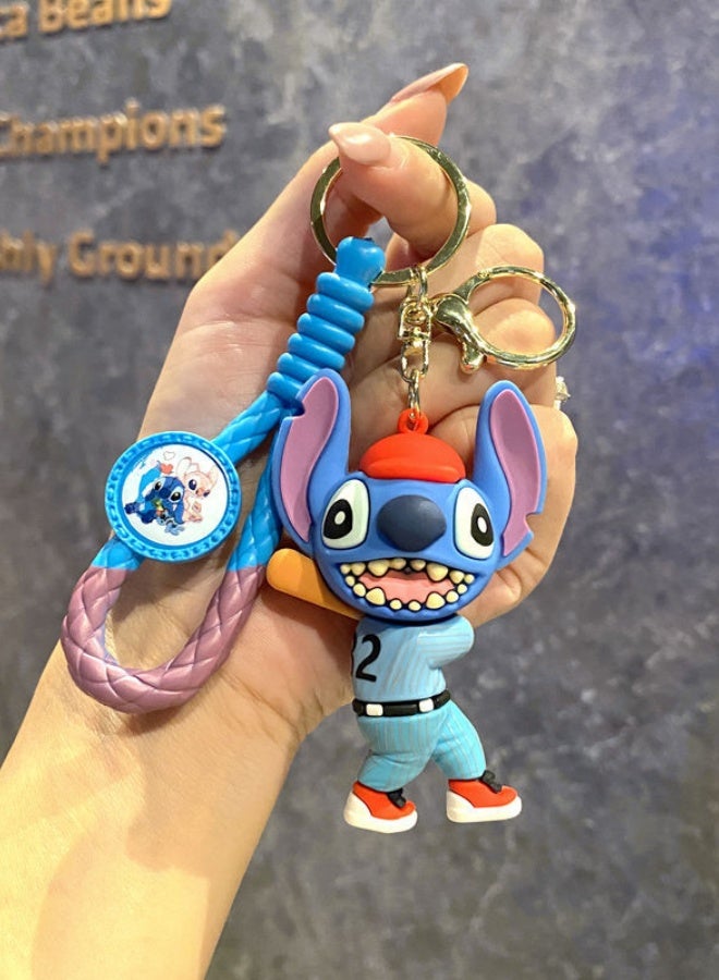Blue Baseball Soft Rubber Keychain Doll Bag Pendant - Image 1