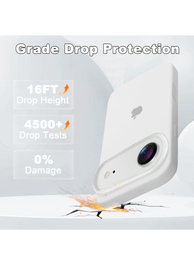 أوللاي غطاء سيليكون سائل لهاتف iPhone   Air، غطاء هاتف ناعم الملمس يحمي الجسم بالكامل ومقاوم للخدش والصدمات مزود بزر التحكم في الكاميرا، غطاء خلفي رفيع مقاوم للخدش ومريح في الحمل ومقاوم لبصمات الأصابع، أبيض - Image 3