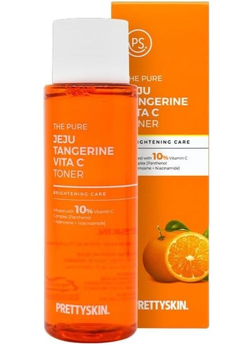 PRETTYSKIN PSPRETTYSKIN Jeju Tangerine Vitamin C Toner for face 250ml845 floz  Soothing OilMoisture Balance Vitality with Panthenol  Adenosine  Niacinamide Korean Skincare 