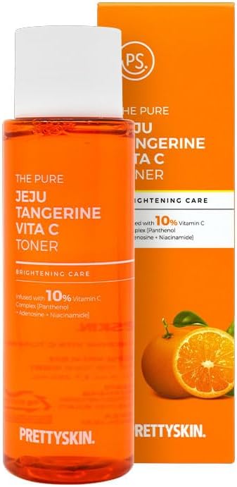 PSPRETTYSKIN Jeju Tangerine Vitamin C Toner for face 250ml845 floz  Soothing OilMoisture Balance Vitality with Panthenol  Adenosine  Niacinamide Korean Skincare