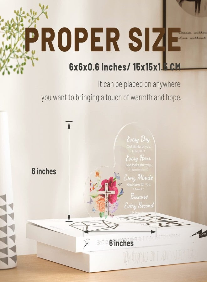 Olicard Christian Gifts for Women Inspirational Gifts for Friends, Acrylic Bible Verse Desk Decor Mom Gifts Religious Gifts Scripture Gifts for Sister Friends, Motivational Gifts for Mother - Image 2