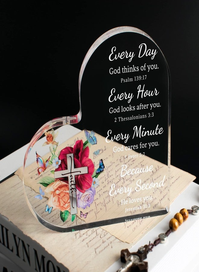 Olicard Christian Gifts for Women Inspirational Gifts for Friends, Acrylic Bible Verse Desk Decor Mom Gifts Religious Gifts Scripture Gifts for Sister Friends, Motivational Gifts for Mother - Image 5