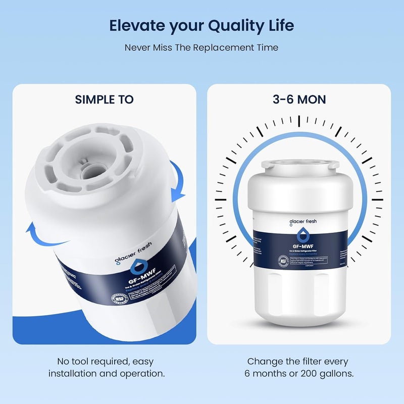 GLACIER FRESH MWF Water Filters for GE Refrigerators, 3 Pack - Image 5