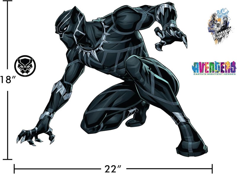 Wall Palz Marvel Black Panther Wall Decal  Augmented Reality Crouching Black Panther Bedroom Decor Peel and Stick Vinyl Wall Stickers - Image 2