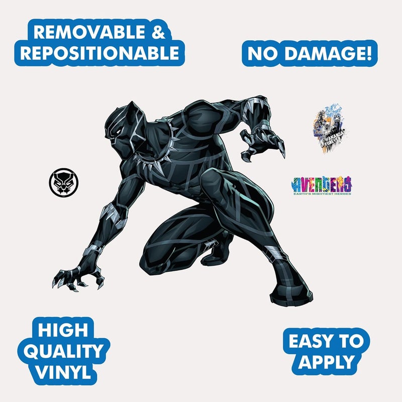Wall Palz Marvel Black Panther Wall Decal  Augmented Reality Crouching Black Panther Bedroom Decor Peel and Stick Vinyl Wall Stickers - Image 3