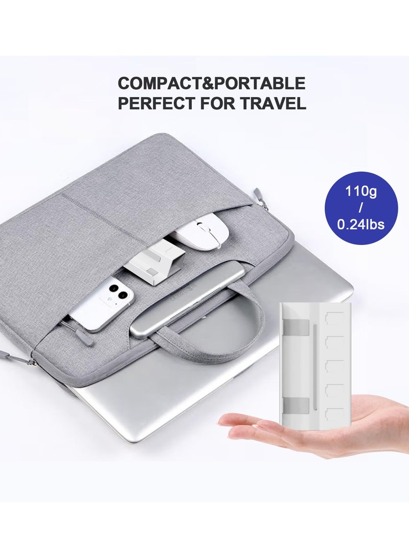 Frosted Aluminum Alloy Stand Base Holder for ASUS Rog Ally and Steam Deck with SD Card Slots and Anti-Slip Silicone Pad in White